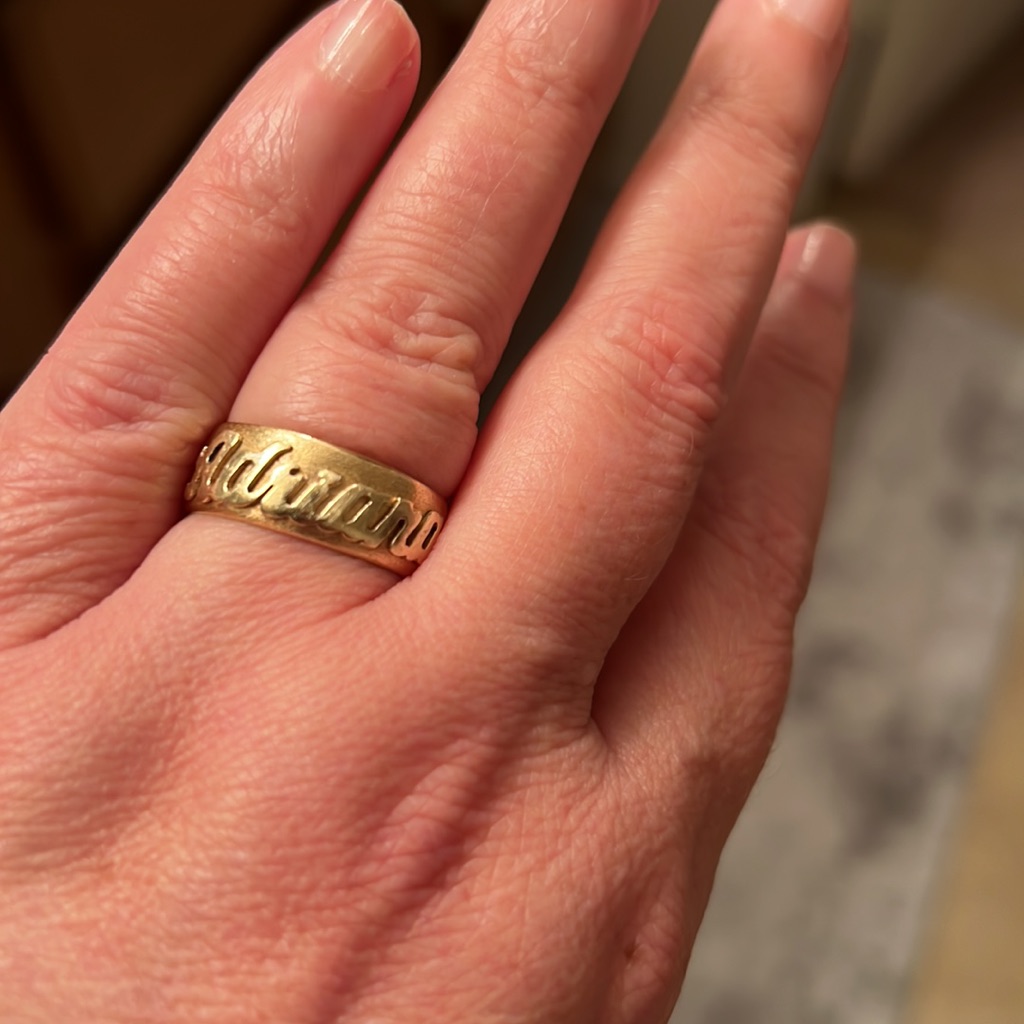 10k Yellow Gold Custom Name Wedding Band
